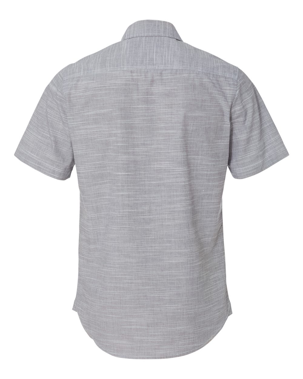 Rear View of Black Textured Solid Short Sleeve Shirt - 9247
