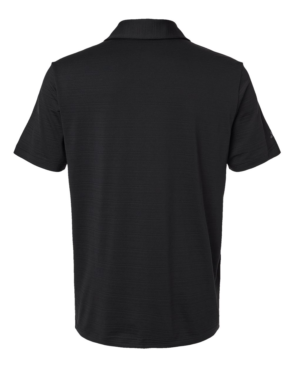 Rear View of Black Textured Stripe Polo - A704