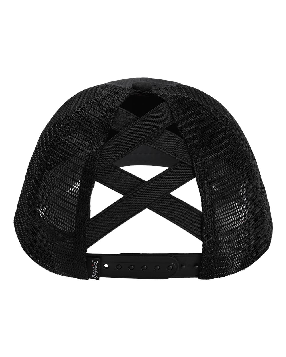 Front View of Black The Hinsen Women's Mesh Back Cap - L338M