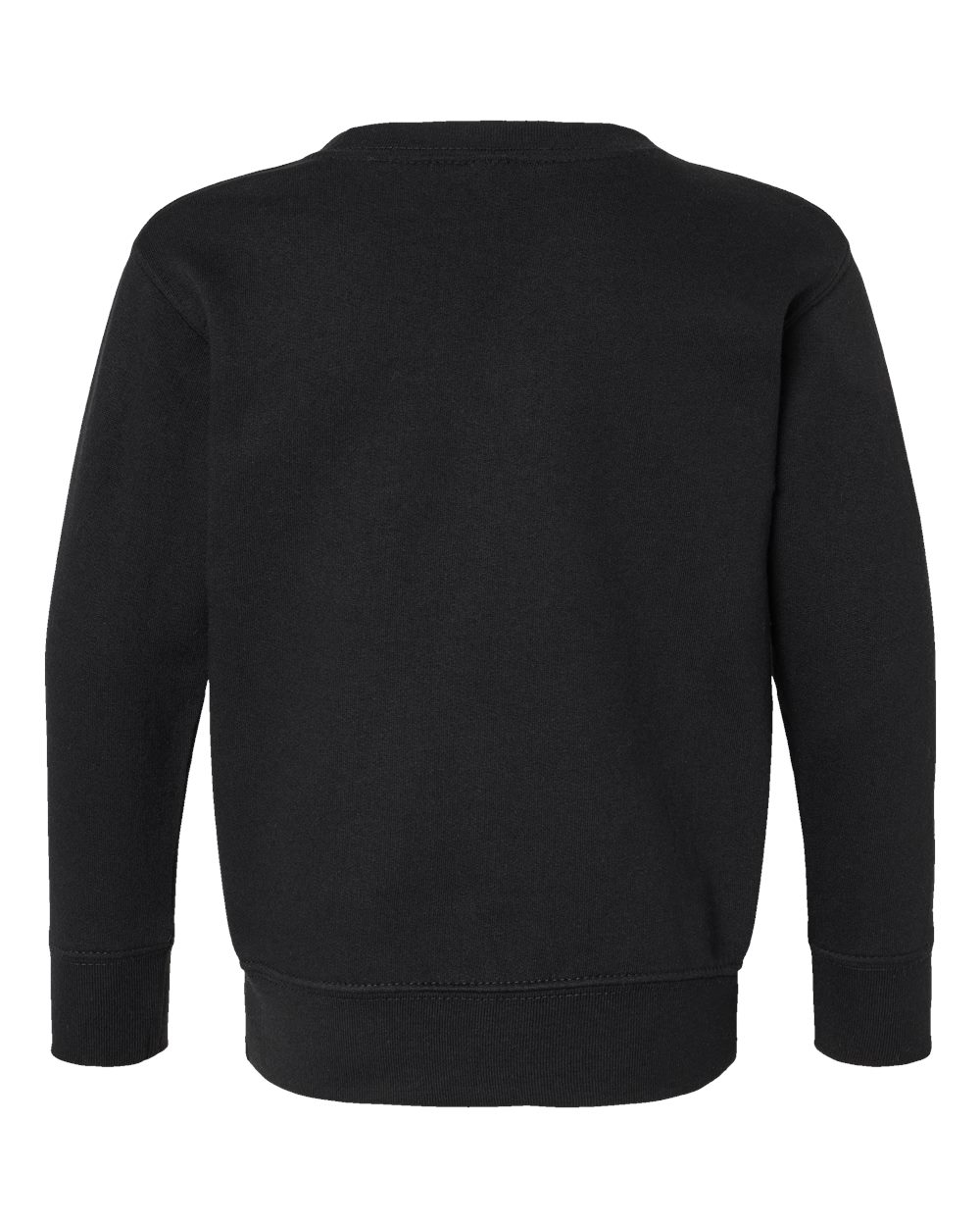 Front View of Black Toddler Fleece Crewneck Sweatshirt - 3317