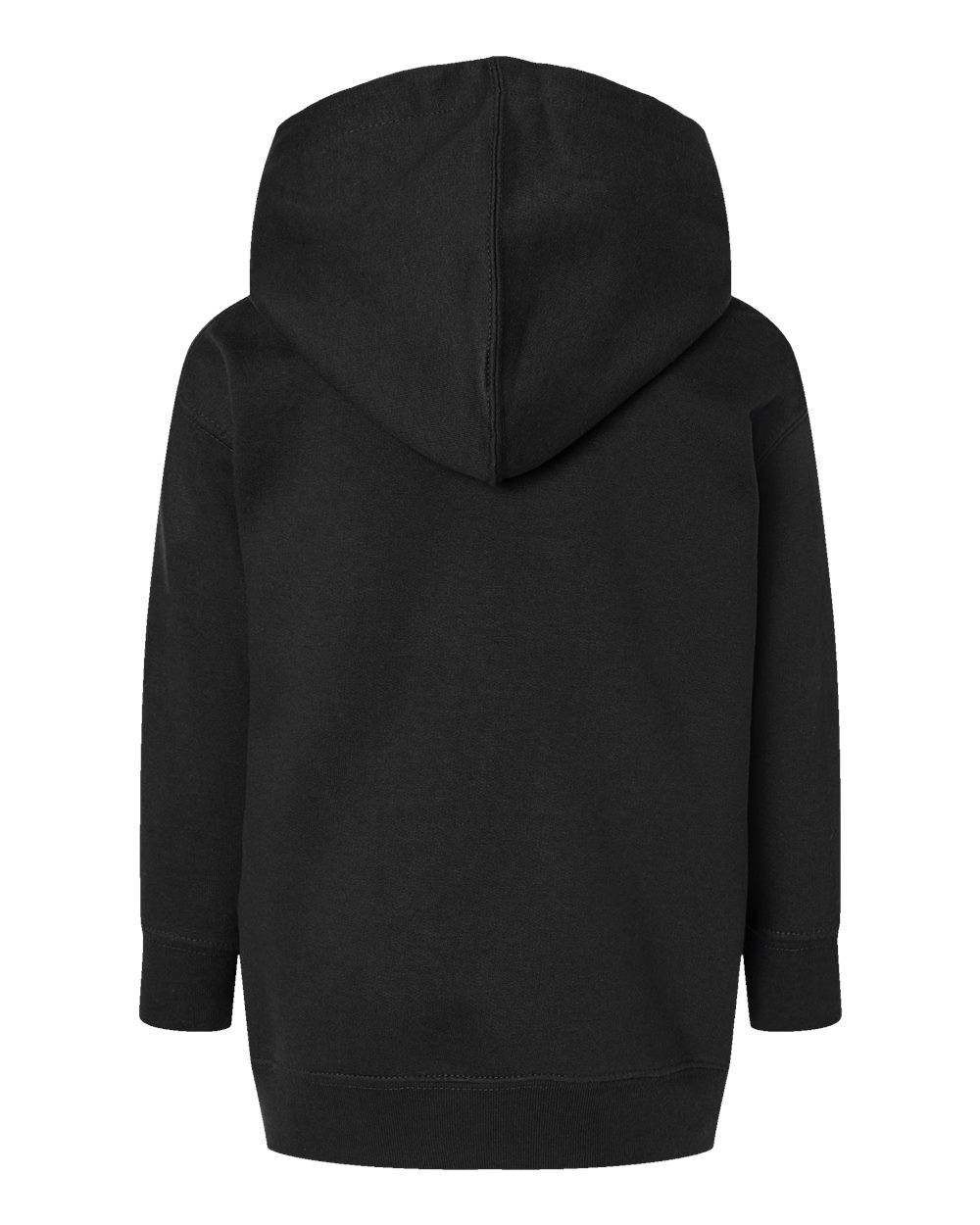 Front View of Black Toddler Pullover Fleece Hoodie - 3326