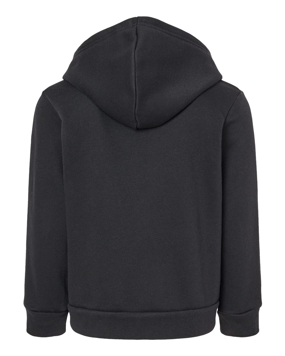 Front View of Black Toddler Sponge Fleece Full-Zip Hoodie - 3739T