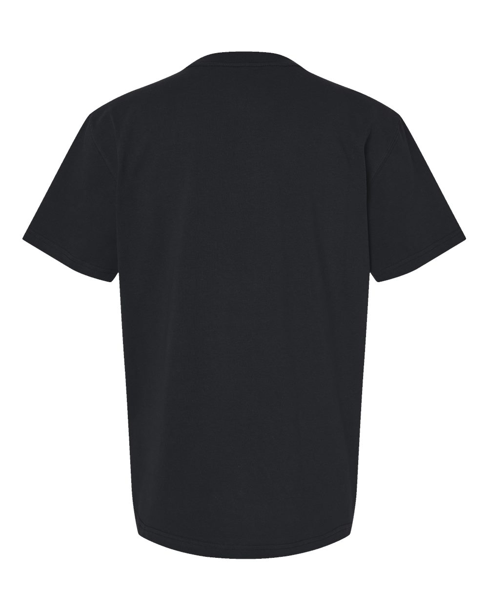Front View of Black Traditional Heavyweight T-Shirt - WS50-D