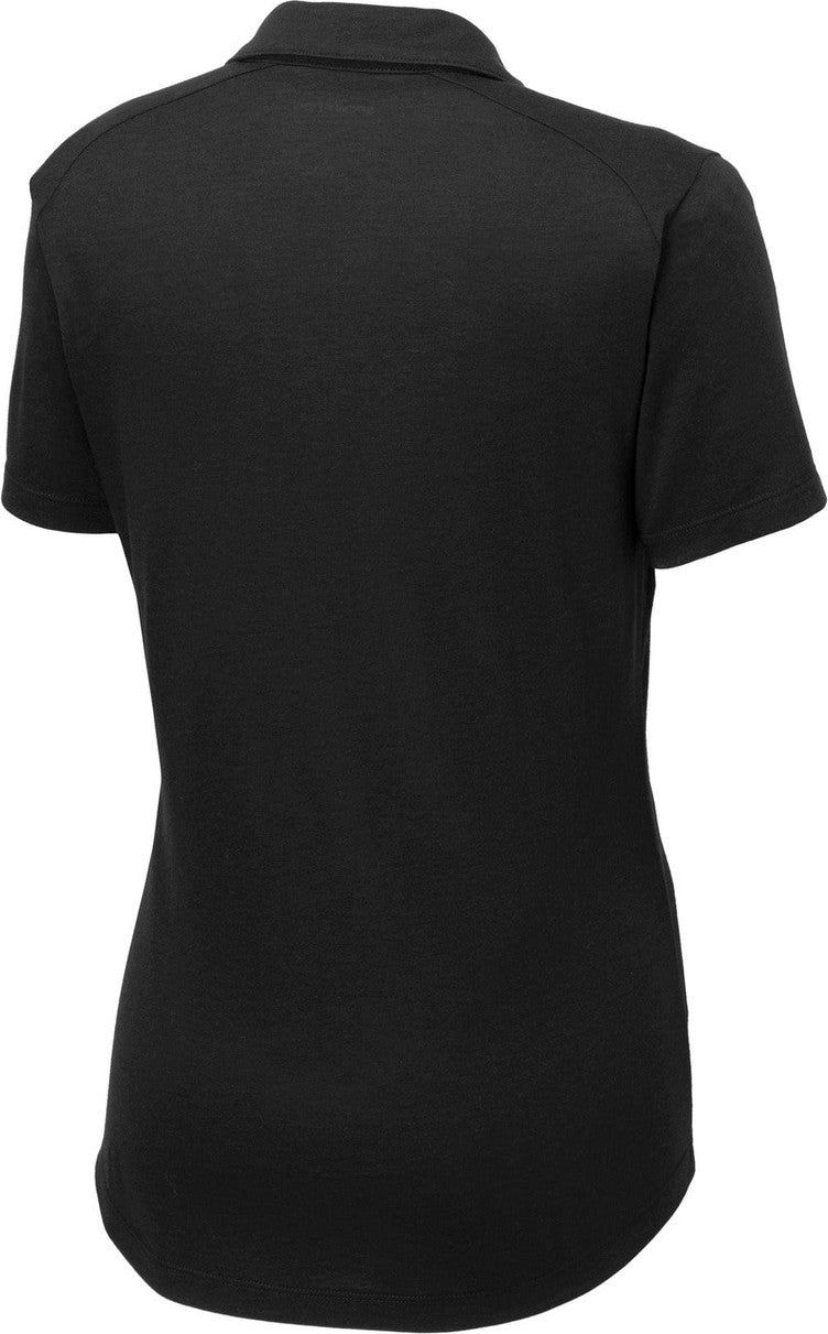 Front View of Black Triad So Sport-Tek Women's PosiCharge Tri-Blend Wicking Polo. LST405