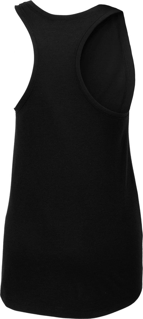 Front View of Black Triad So Sport-Tek Women's PosiCharge Tri-Blend Wicking Tank. LST402