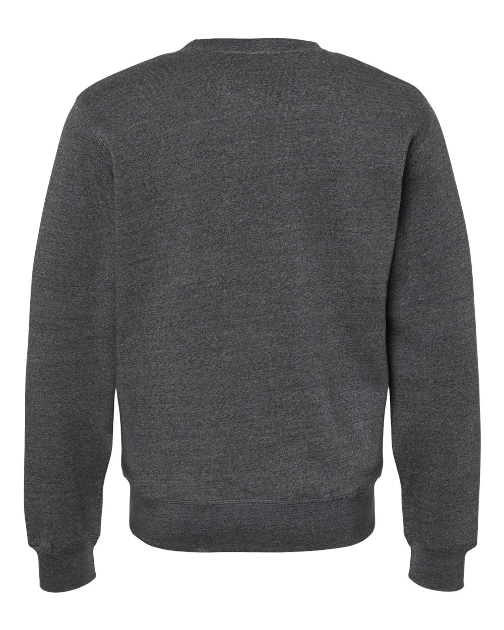 Front View of Black Triblend Triblend Fleece Crewneck Sweatshirt - 8870