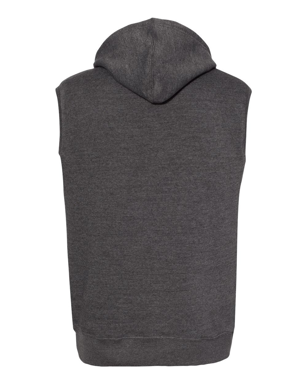 Front View of Black Triblend Triblend Sleeveless Hooded Sweatshirt - 8877