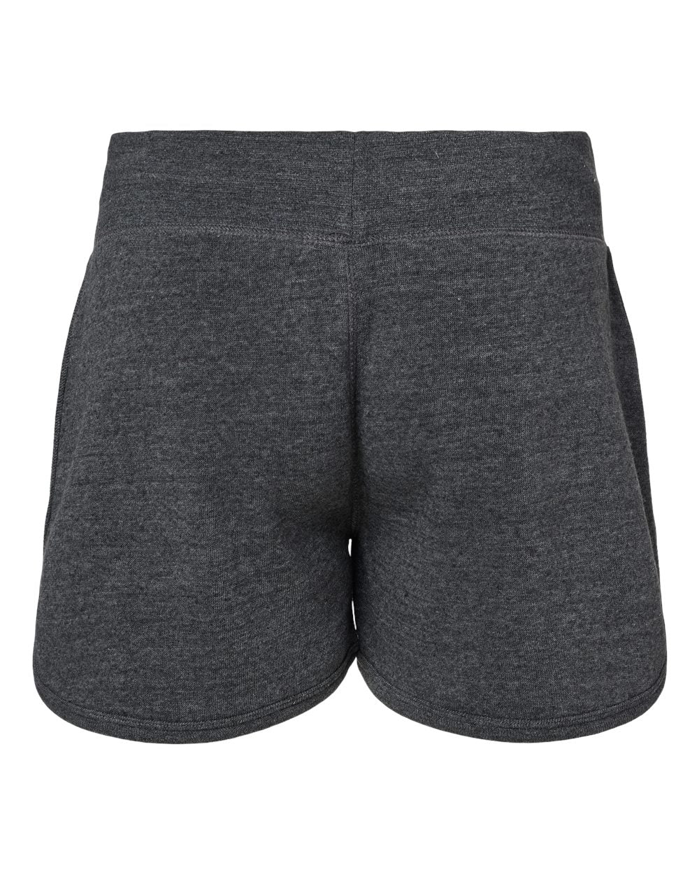 Front View of Black Triblend Women's Fleece Shorts - 8856