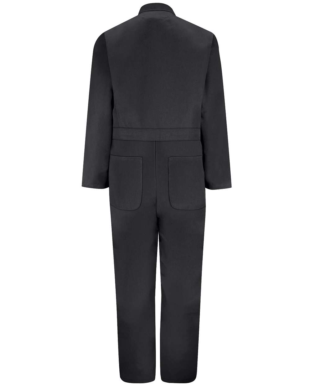 Front View of Black Twill Action Back Coverall - Tall Sizes - CT10T