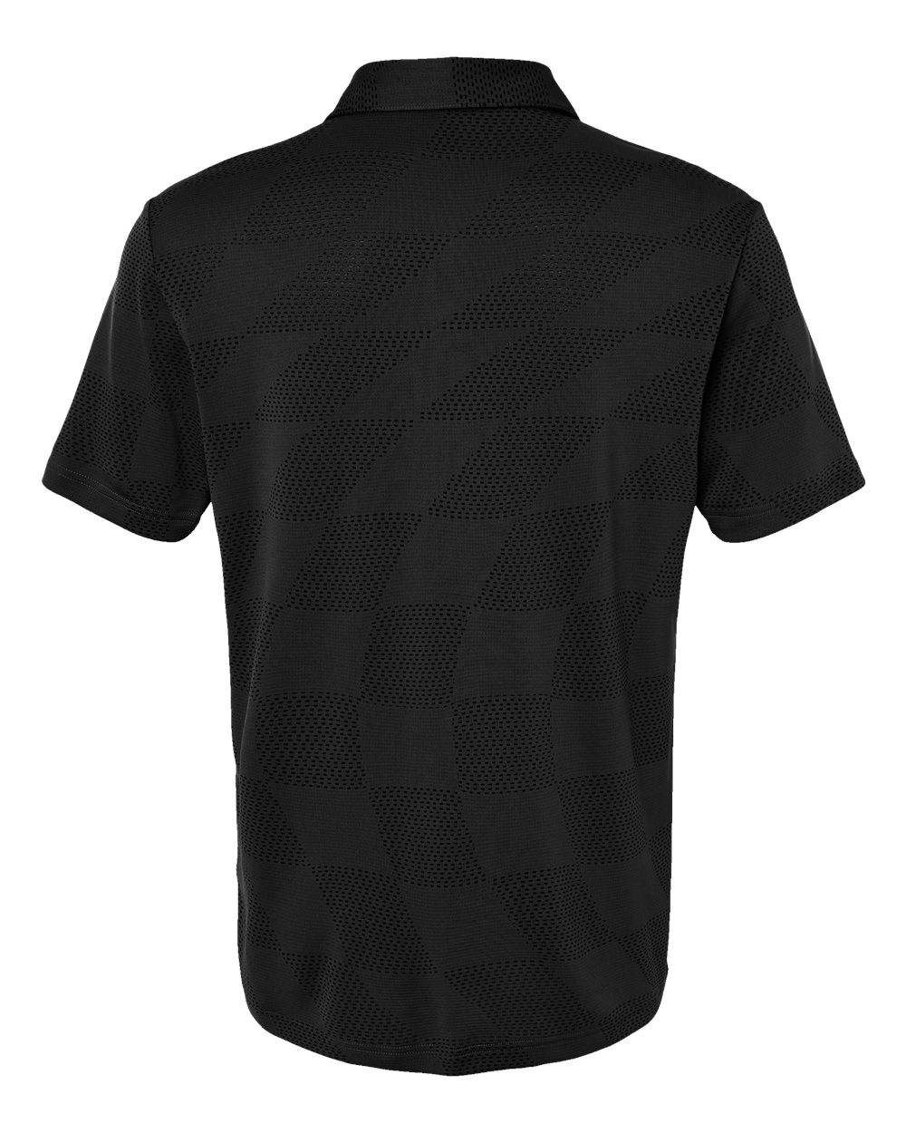 Front View of Black Ultimate365 Textured Polo - A2004