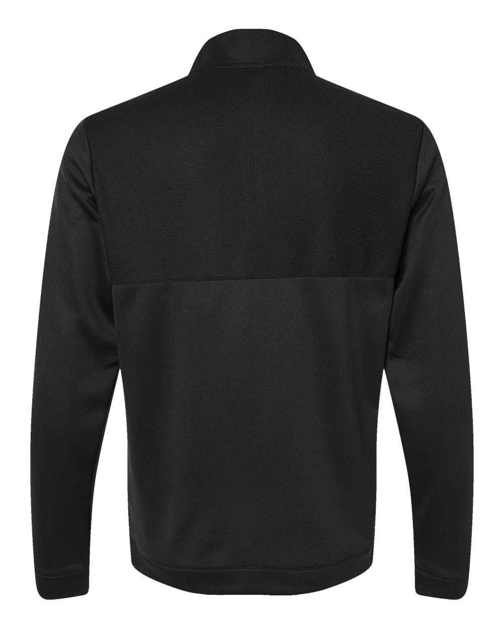 Front View of Black Ultimate365 Textured Quarter-Zip Pullover - A2001