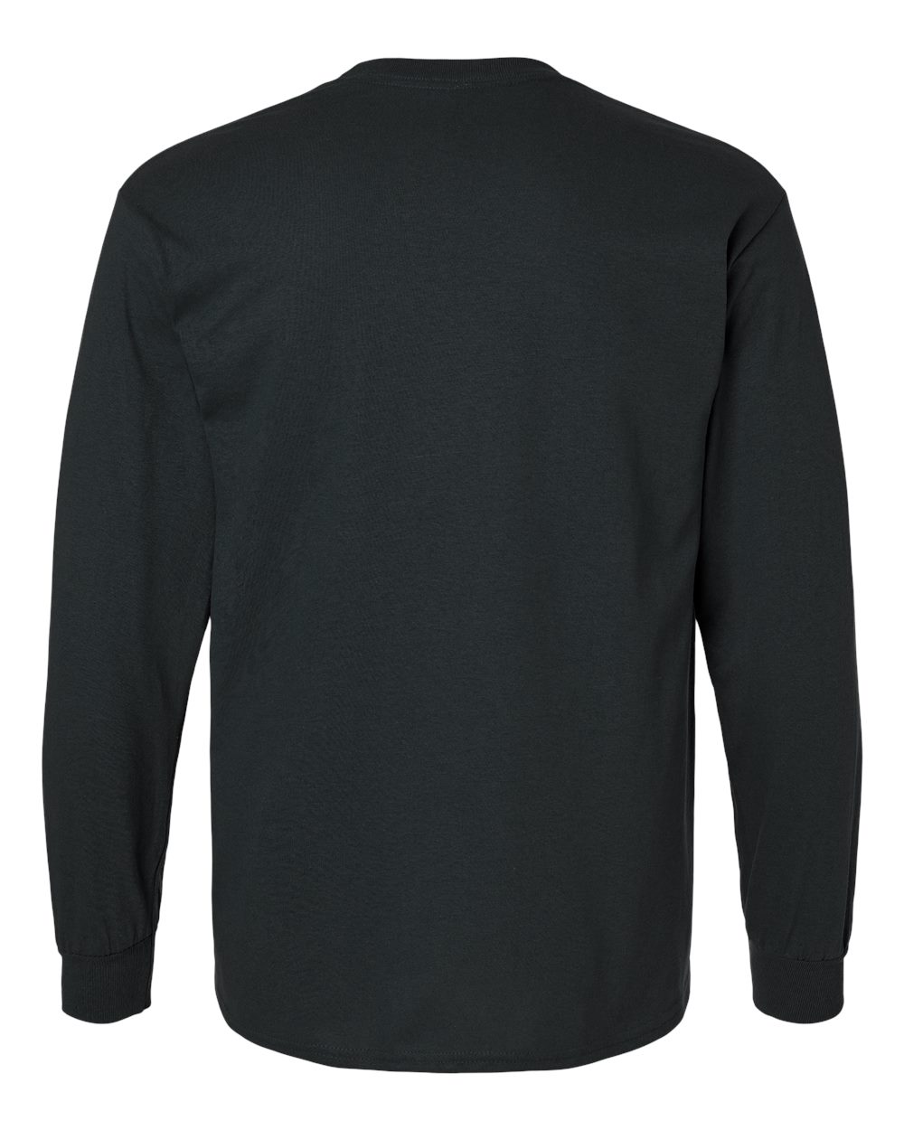 Front View of Black Ultra Cotton® Long Sleeve T-Shirt - 2400