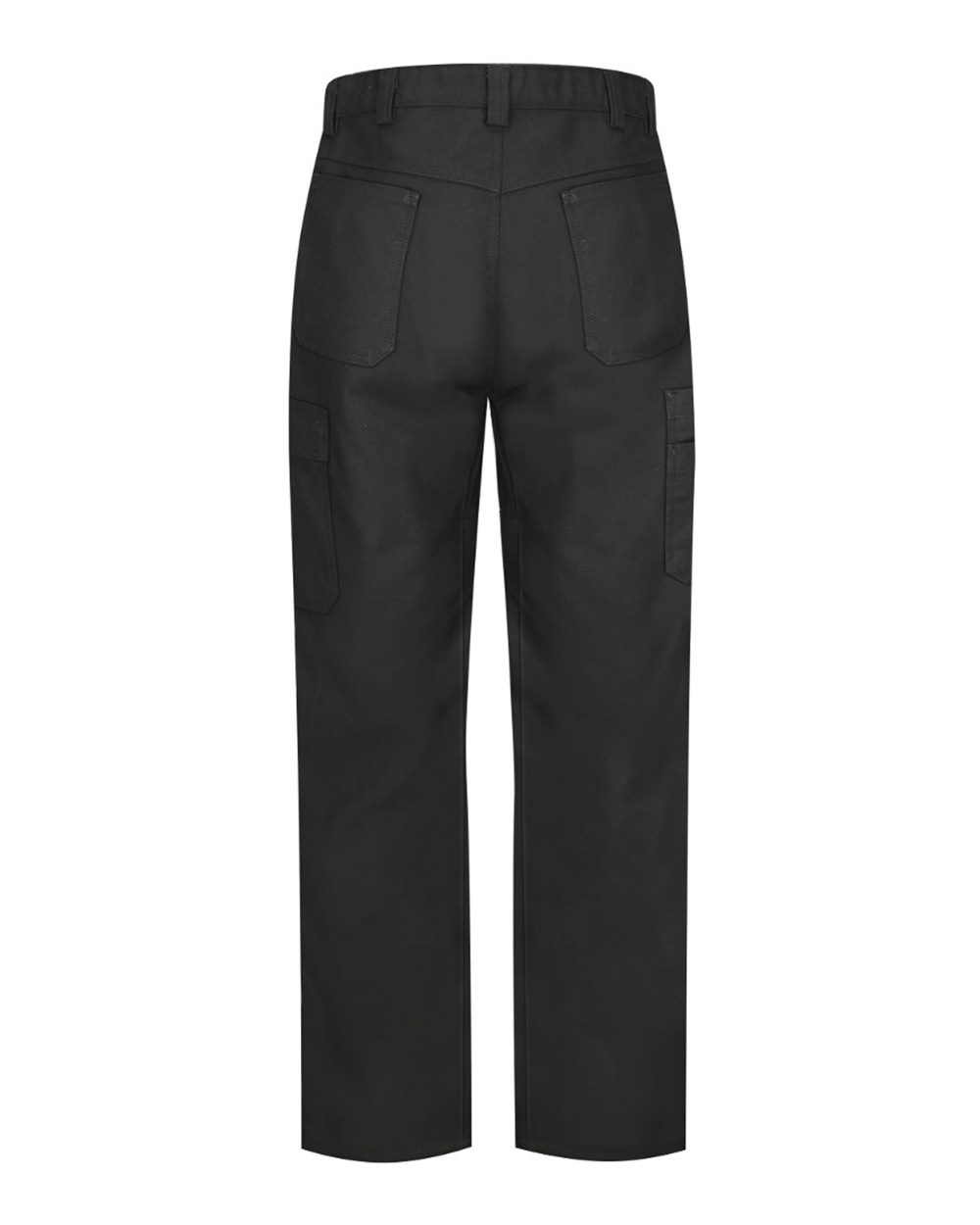 Front View of Black - Unhemmed Shop Pants - PT2A