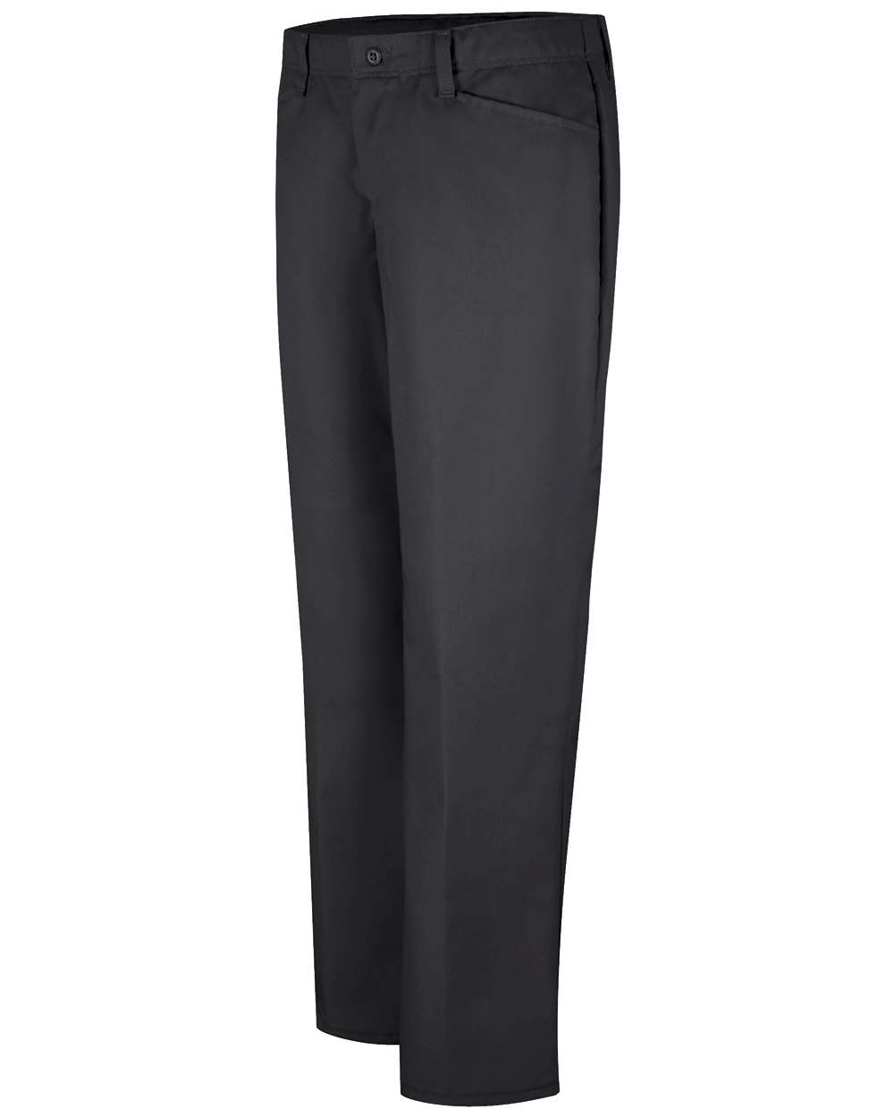 Rear View of Black - Unhemmed Women&#39;s Work N Motion Pants Extended Sizes - PZ33EXT