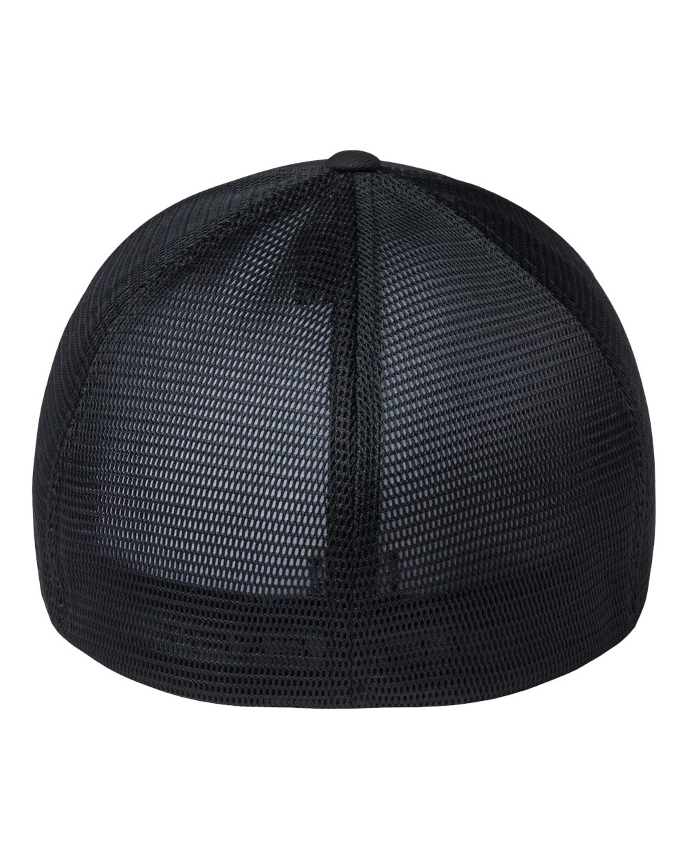 Rear View of Black Unipanel™ Trucker Cap - 5511UP