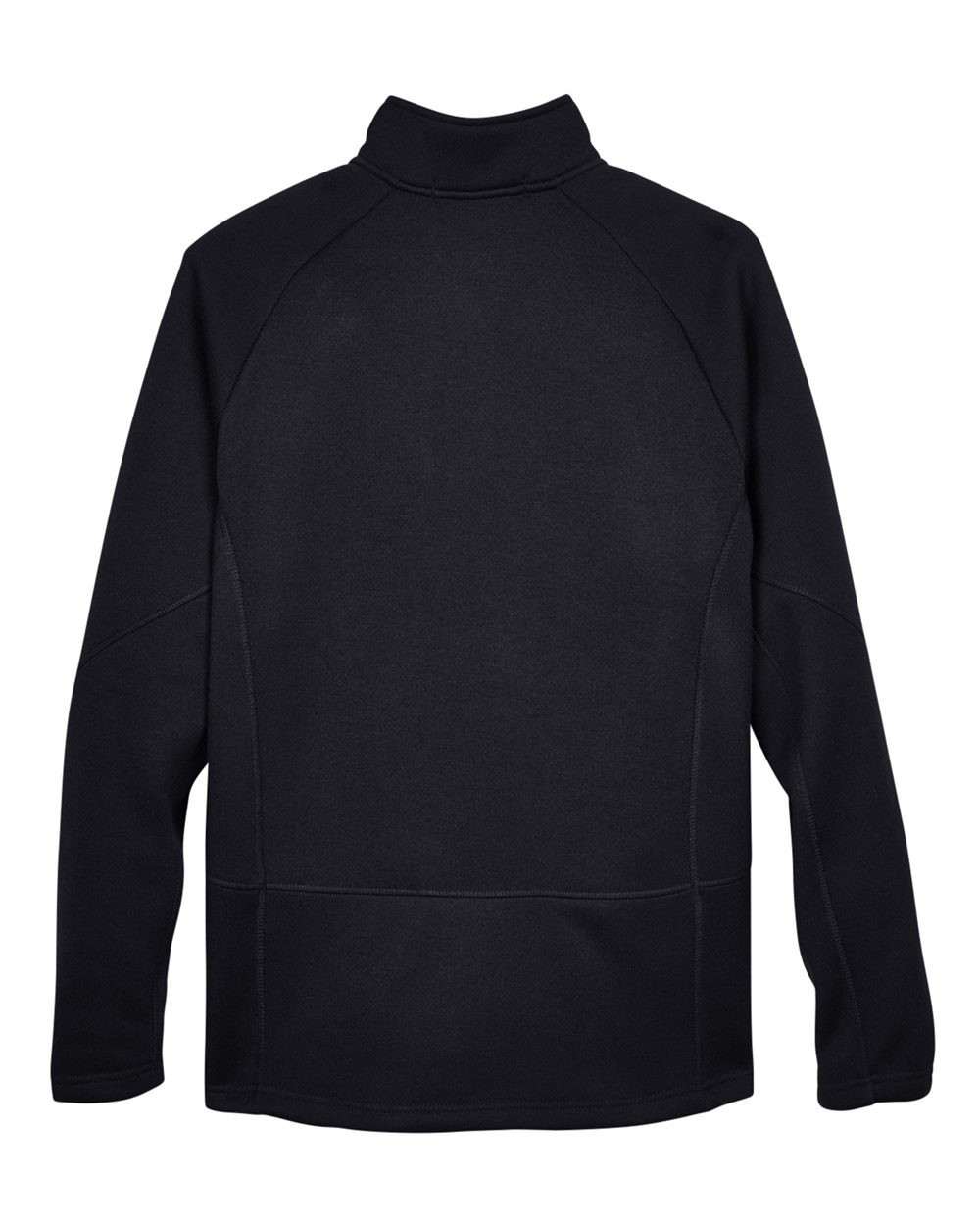 Front View of Black Unisex Bristol Sweater Fleece Quarter-Zip Pullover - DG792