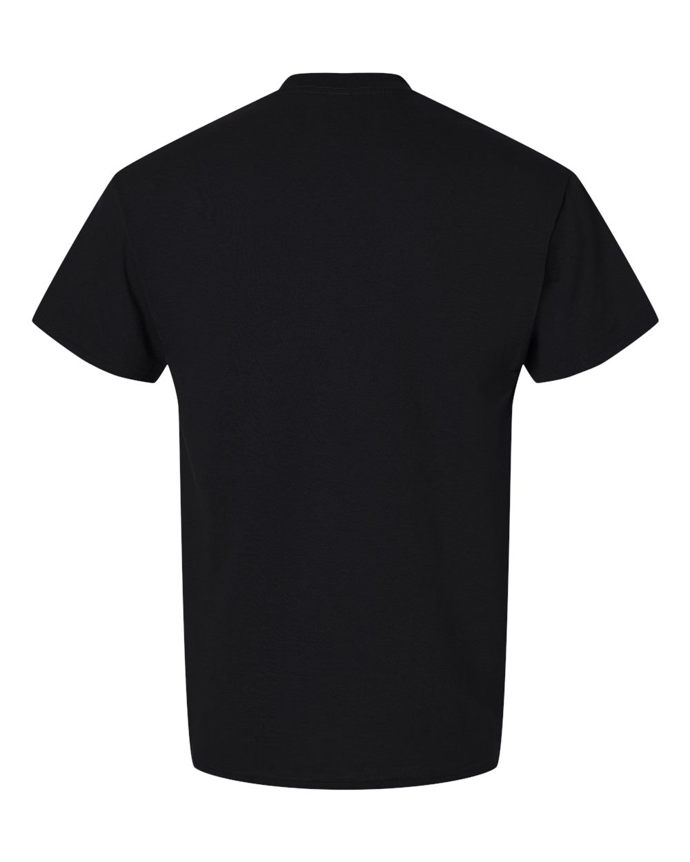 Rear View of Black Unisex DryBlend® Tall T-Shirt - 8000T plain