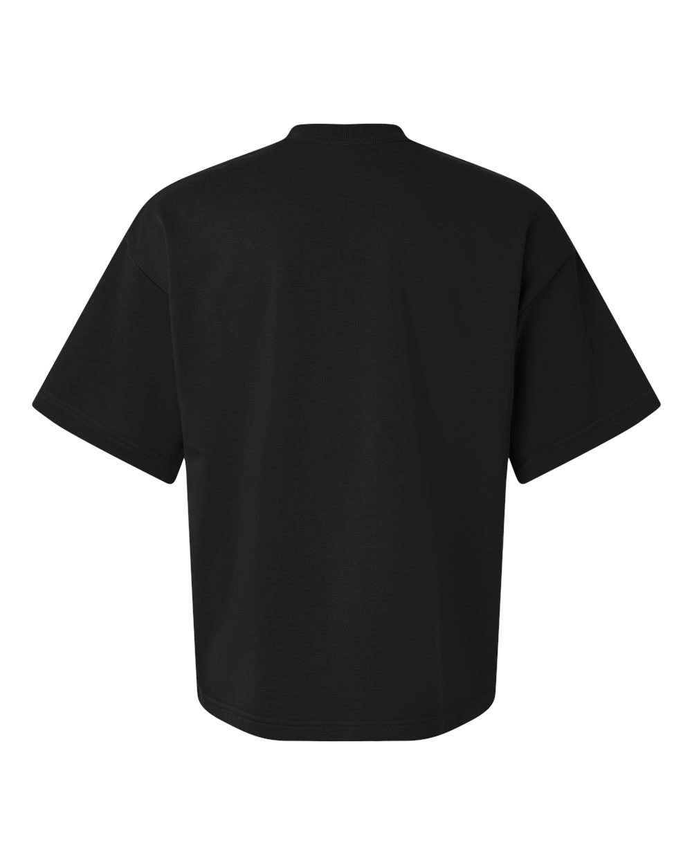 Rear View of Black Unisex French Terry Ex Crew - FTEX00 plain