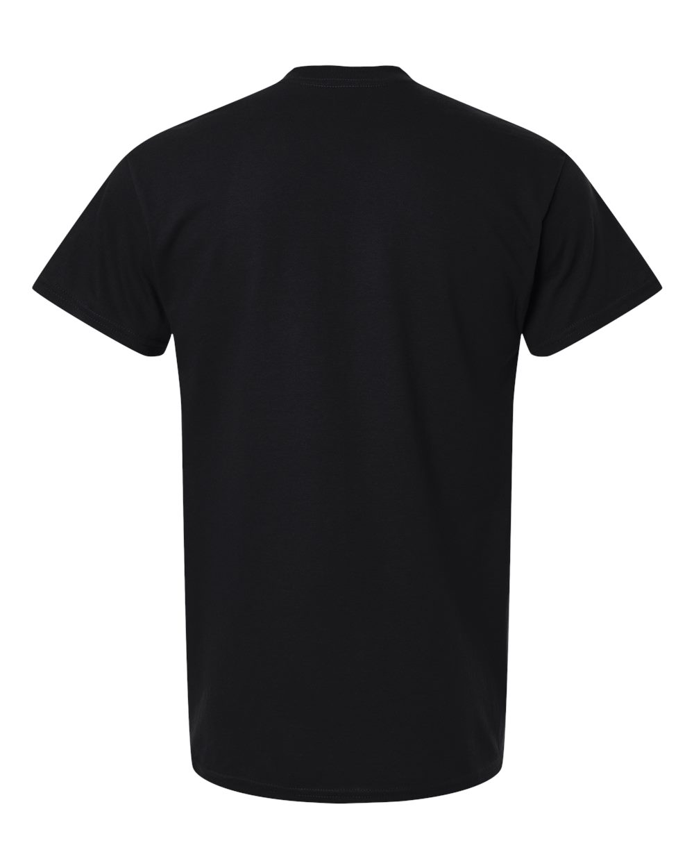 Rear View of Black Unisex Heavy Cotton™ Tall T-Shirt - 5000T plain