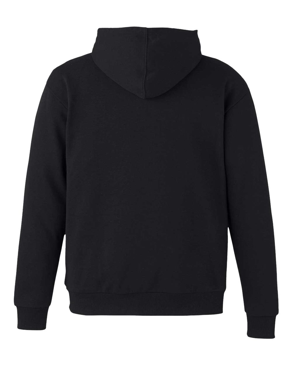 Rear View of Black Unisex Reclaimist Hooded Sweatshirt - EC5300