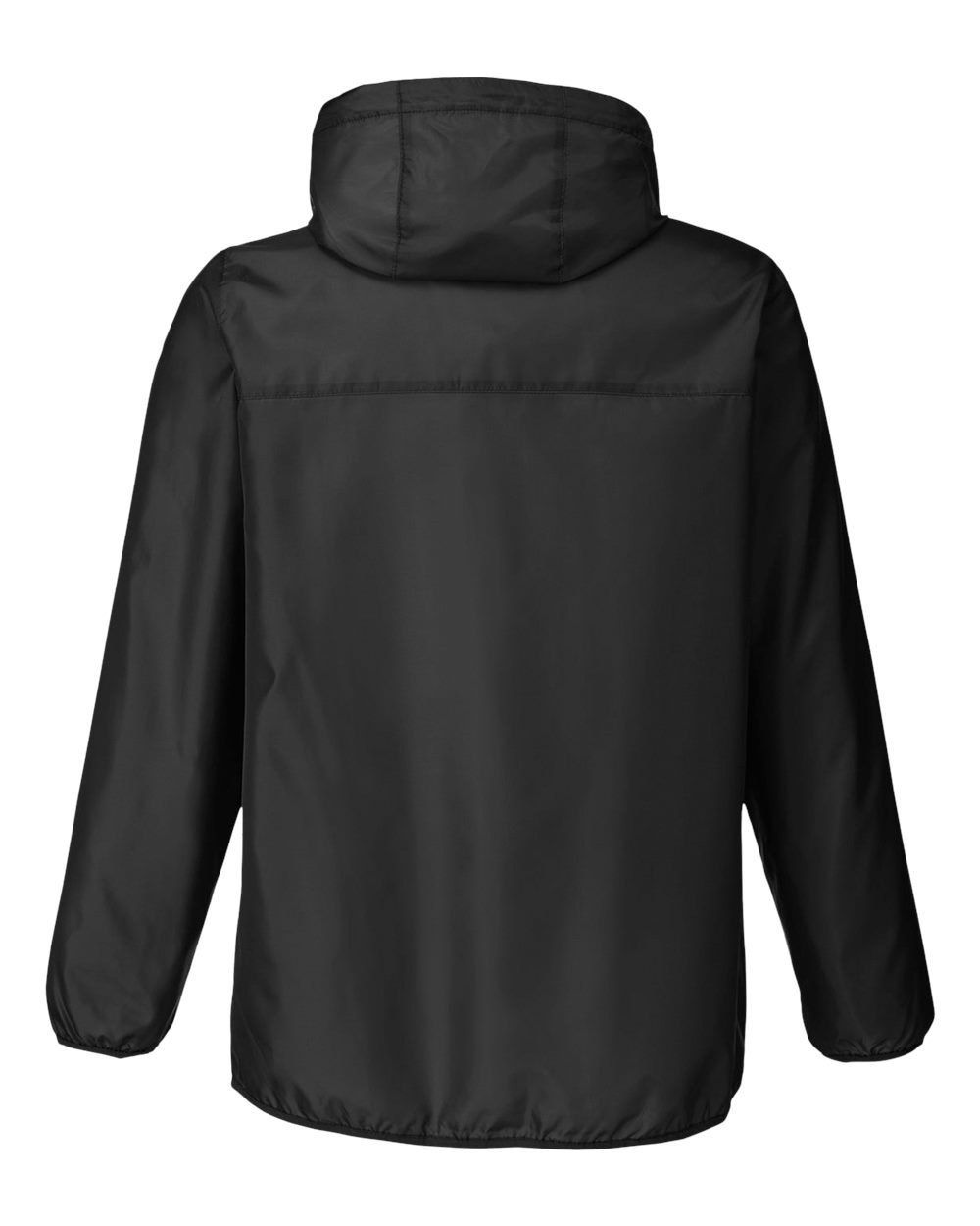 Front View of Black Unisex Zone Protect Packable Anorak Jacket - TT77