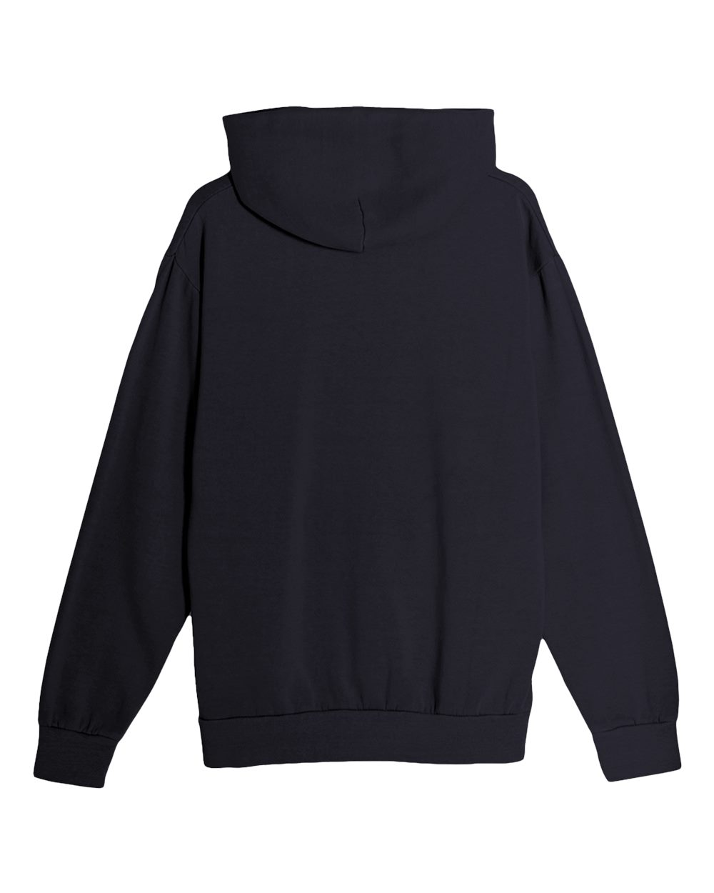 Rear View of Black Urban Pullover Hooded Sweatshirt - LS16001