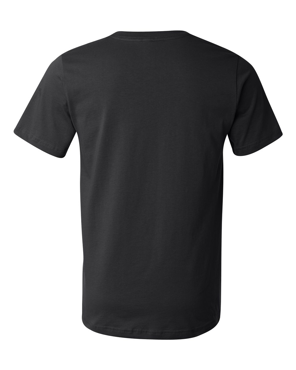 Rear View of Black USA-Made Jersey Tee - 3001U