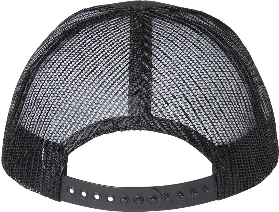 Front View of Black USA-Made Trucker Cap - USA100