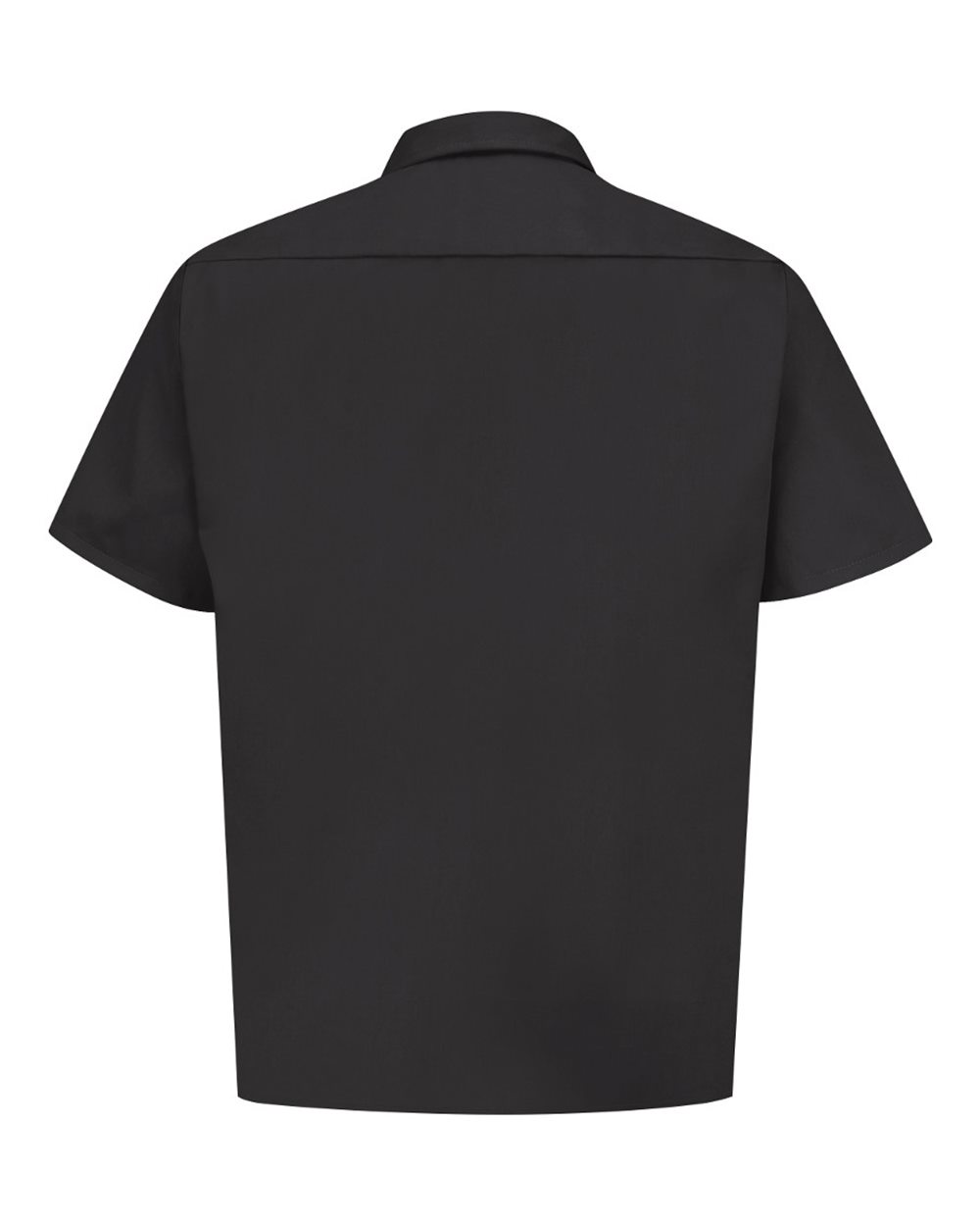 Front View of Black Utility Short Sleeve Work Shirt - ST62