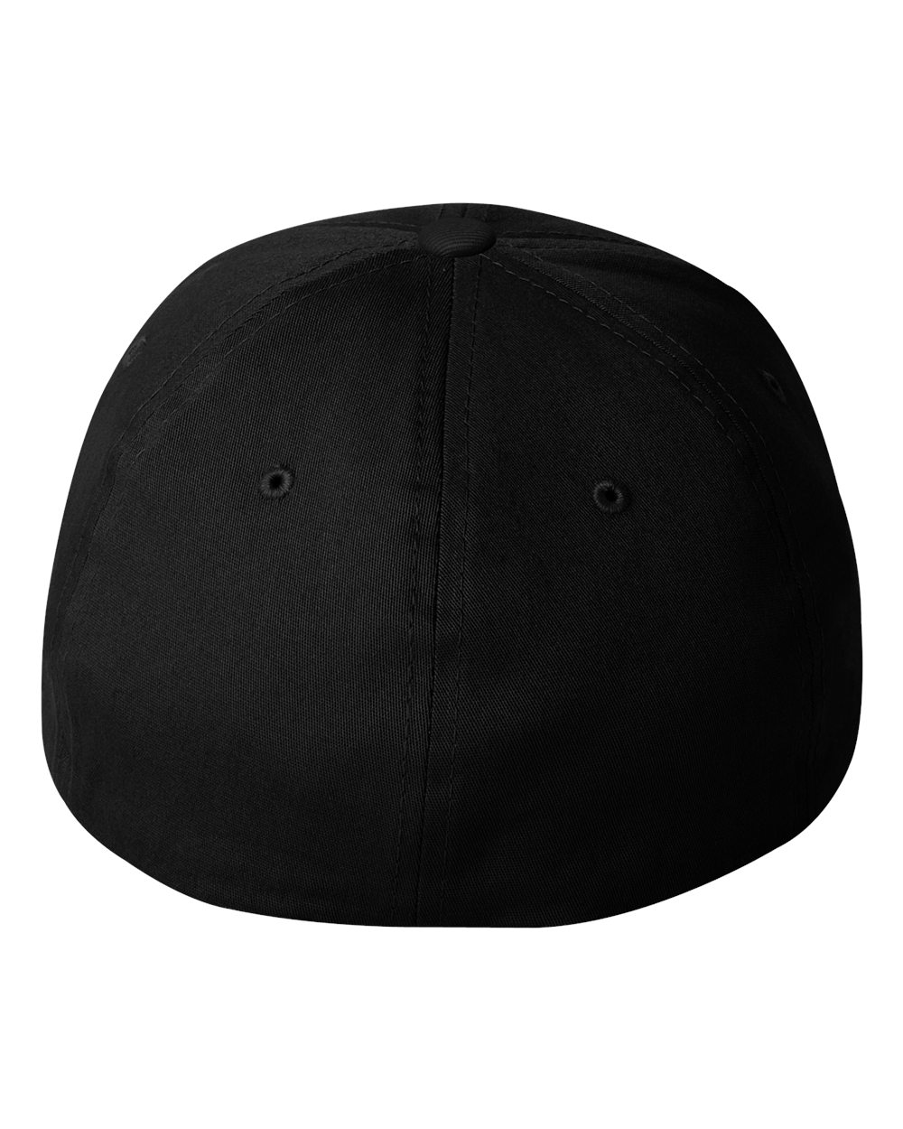 Rear View of Black V-Flexfit® Cotton Twill Cap - 5001