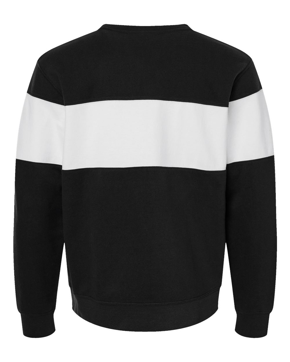 Front View of Black Varsity Fleece Crewneck Sweatshirt - 8646