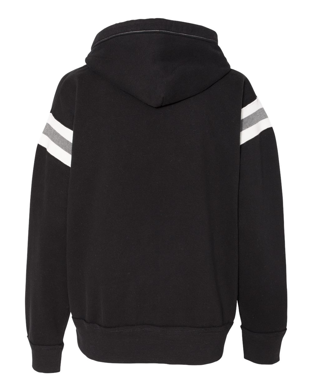 Front View of Black Vintage Athletic Hooded Sweatshirt - 8847