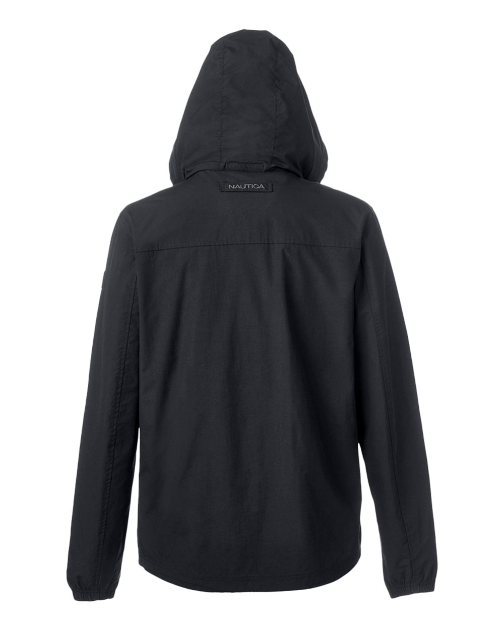 Front View of Black Voyage Hooded Rain Jacket - N17182