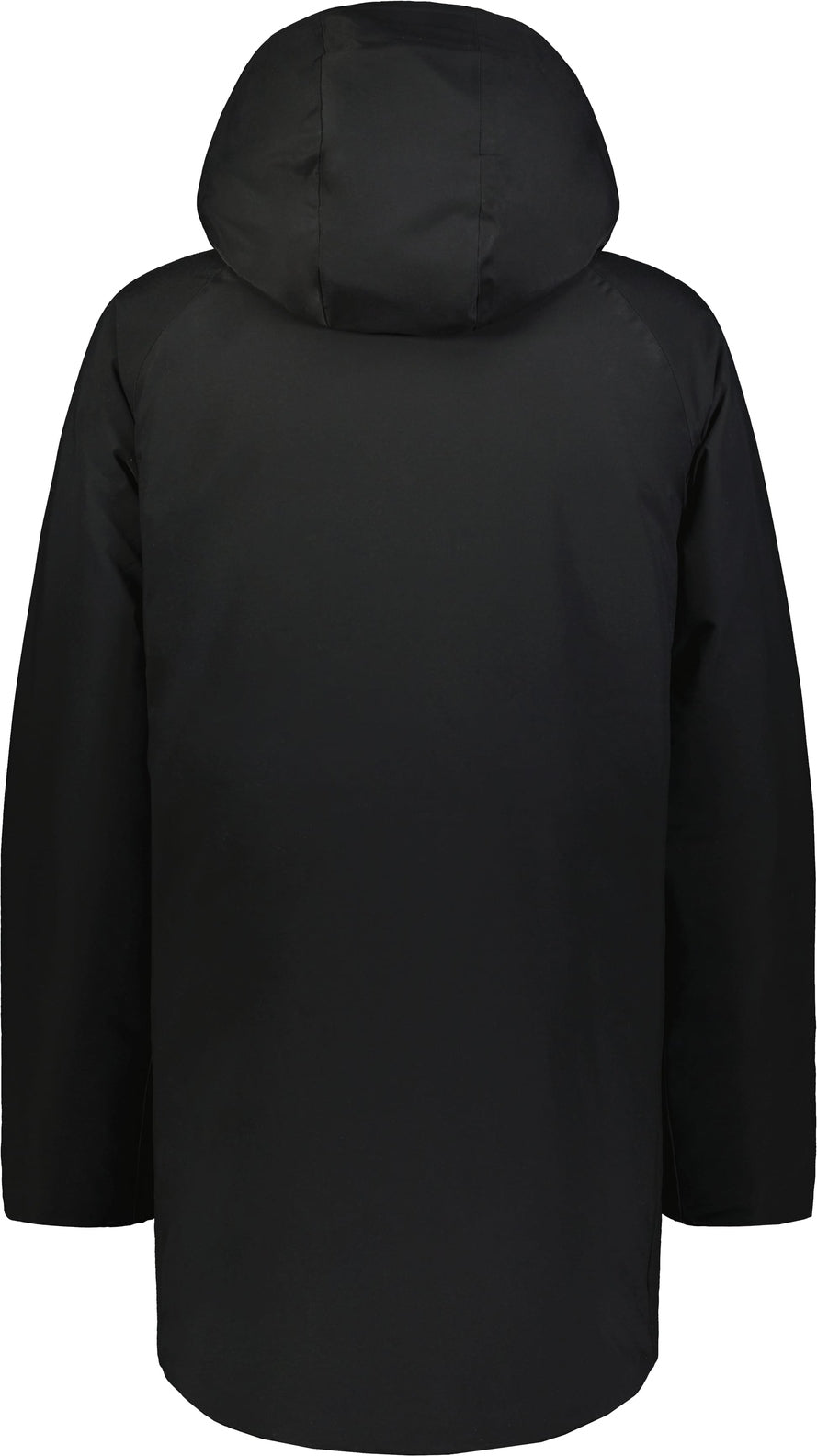 Rear View of BLACK WEATHER SECURE PARKA