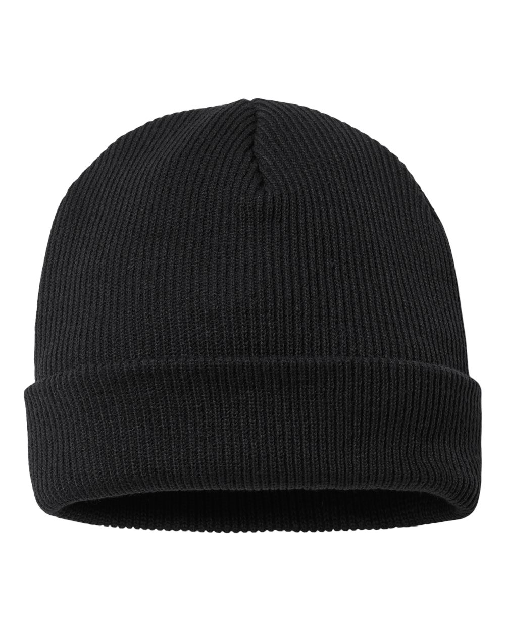 Rear View of Black Whirlibird™ Cuffed Beanie - 191132