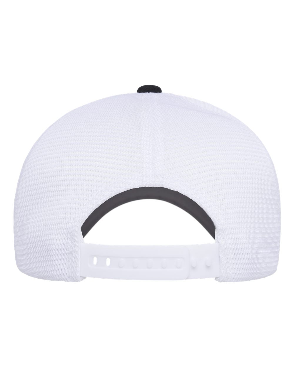 Rear View of Black/ White 110® Five-Panel Mesh Cap - 110M5