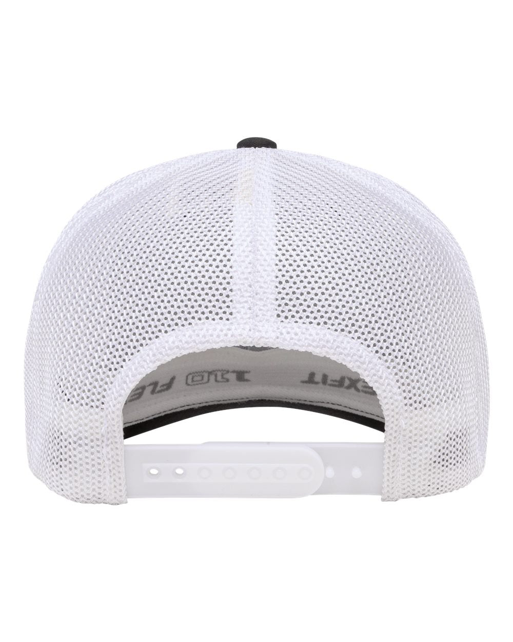 Front View of Black/ White 110® Recycled Mesh Cap - 110R
