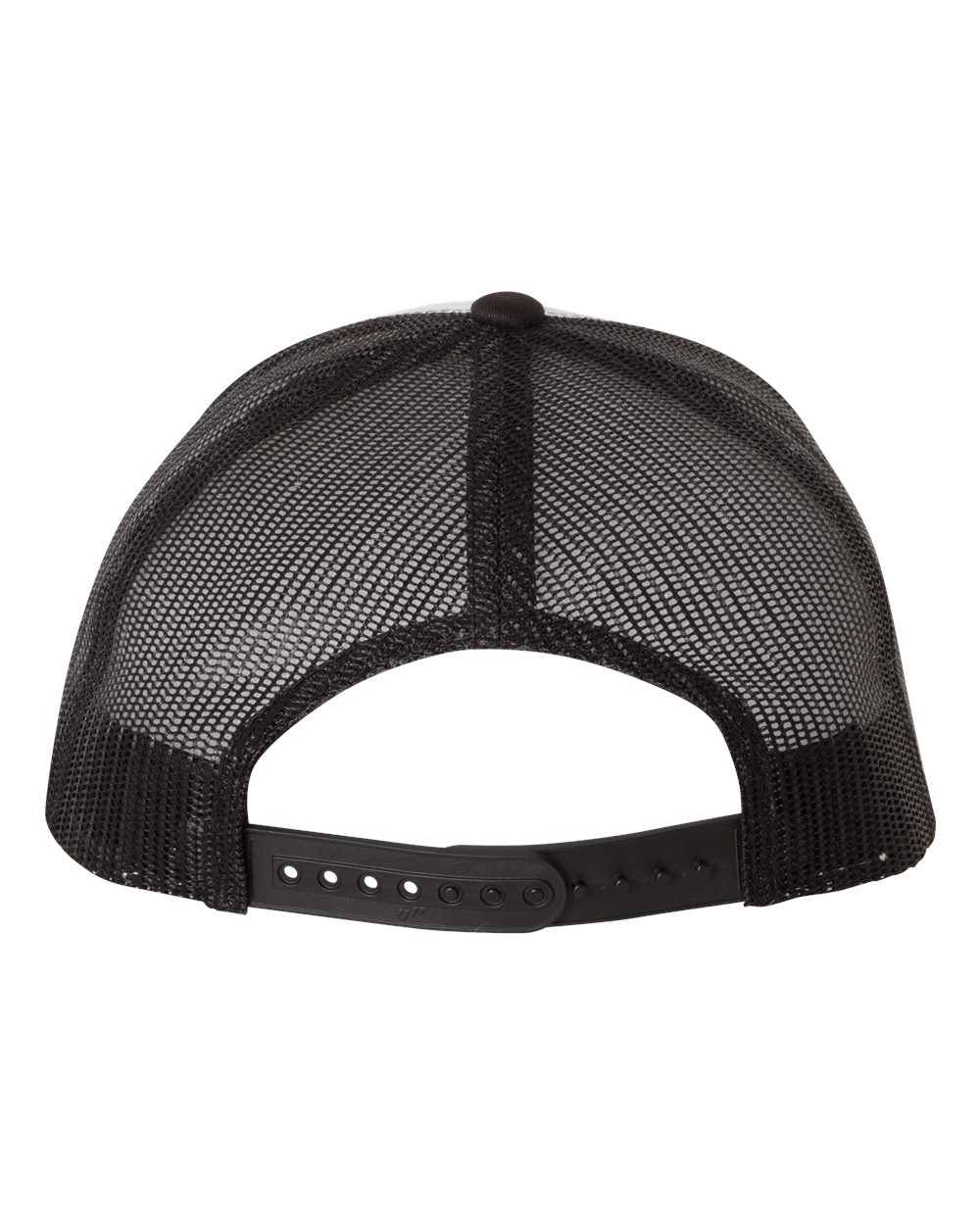 Rear View of Black/ White/ Black Retro Trucker Cap - 6606