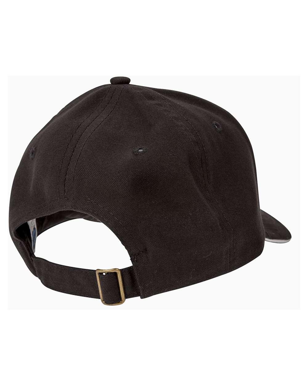Rear View of Black/ White Brushed Twill Sandwich Cap - BX004 plain