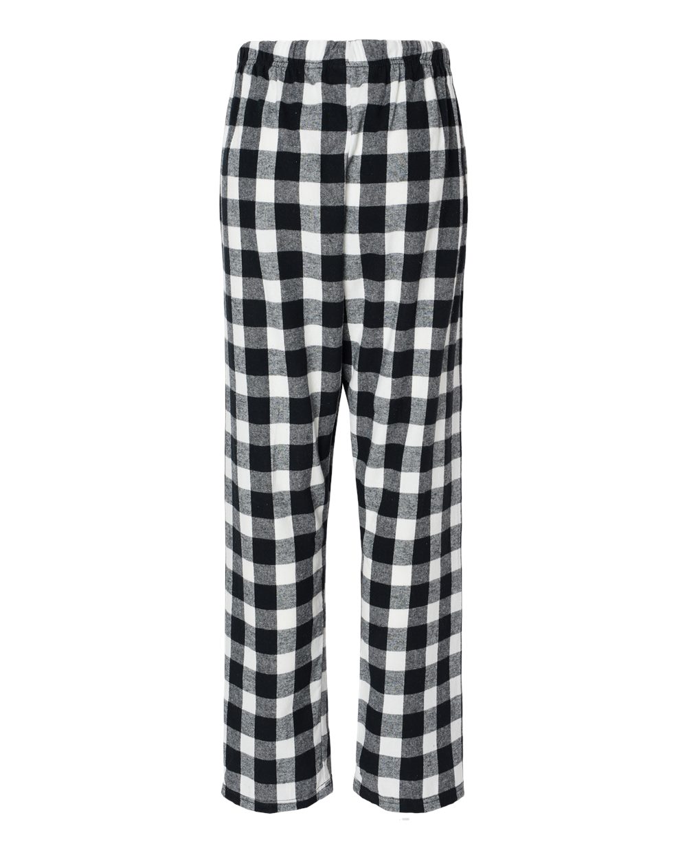 Front View of Black/ White Buffalo Plaid Women's Haley Flannel Pants - BW6620