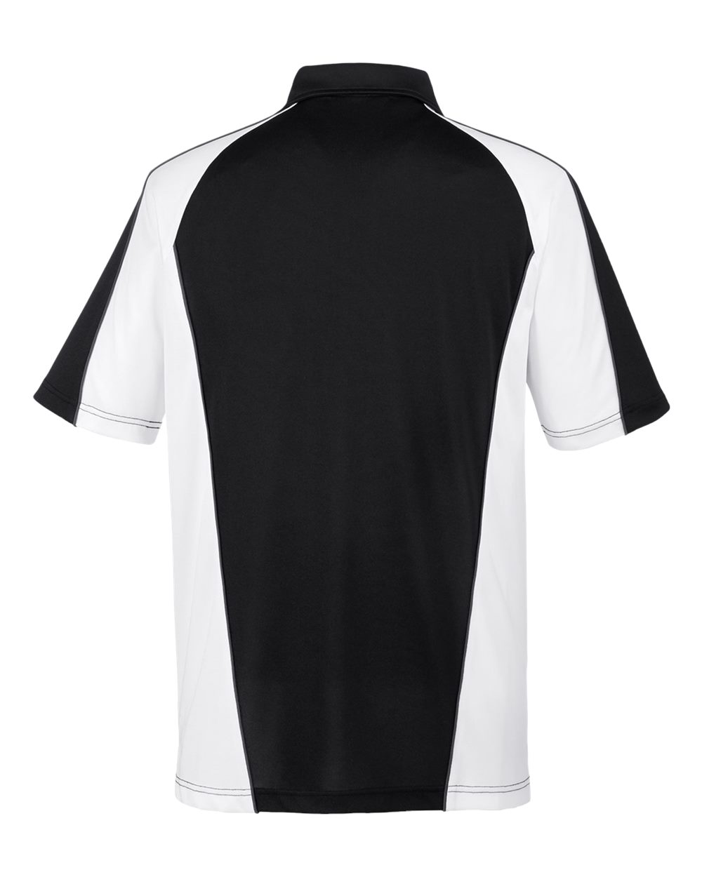 Front View of Black/ White/ Dark Charcoal Men's Advantage Snag Protection Plus IL Colorblock Polo - M385