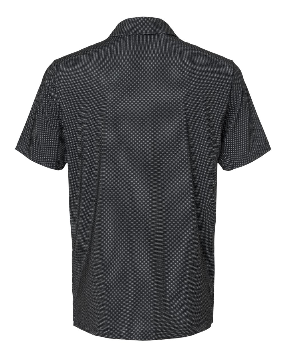 Front View of Black/ White/ Grey Three Diamond Dot Print Polo - A498