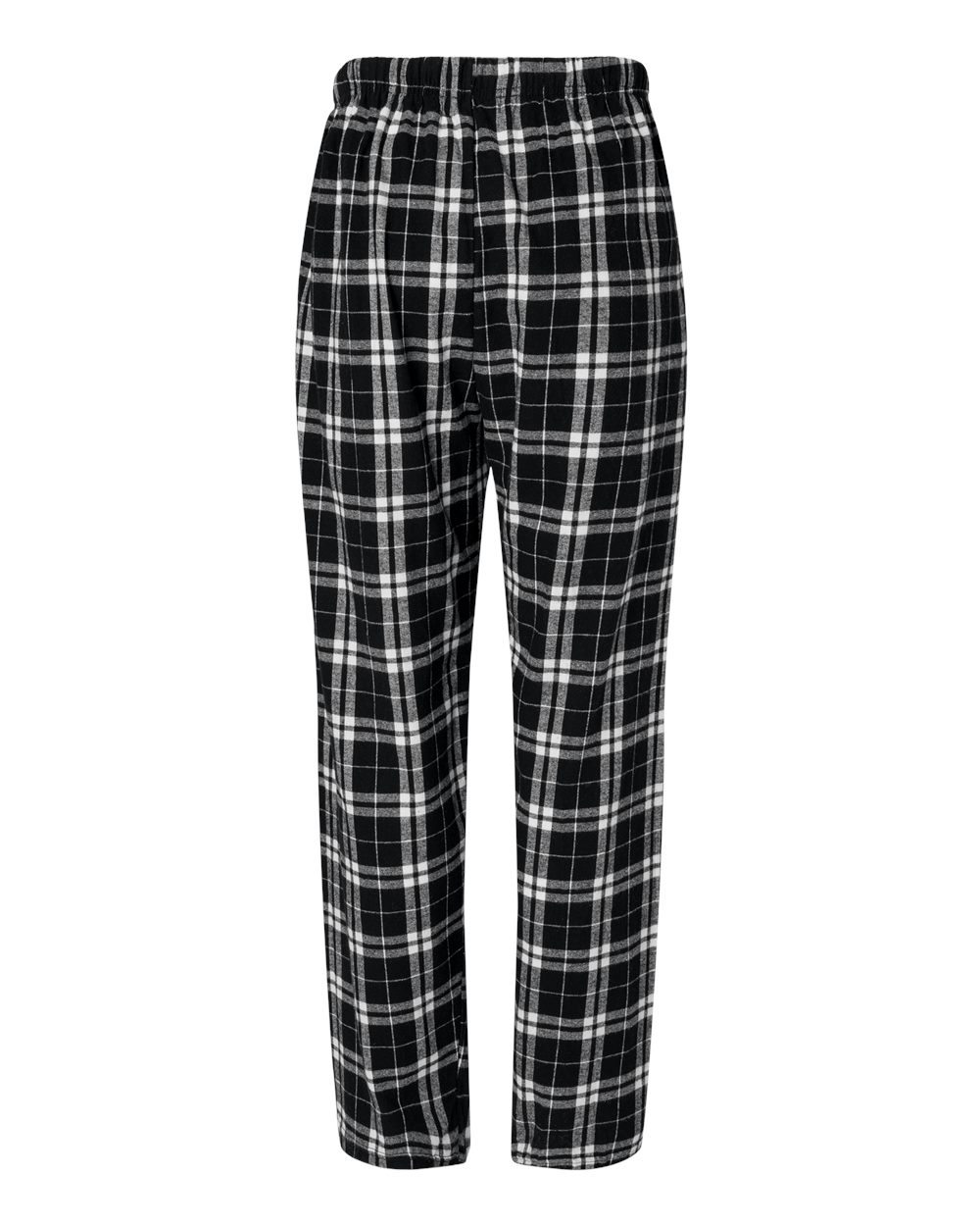 Front View of Black/ White Harley Flannel Pants - BM6624