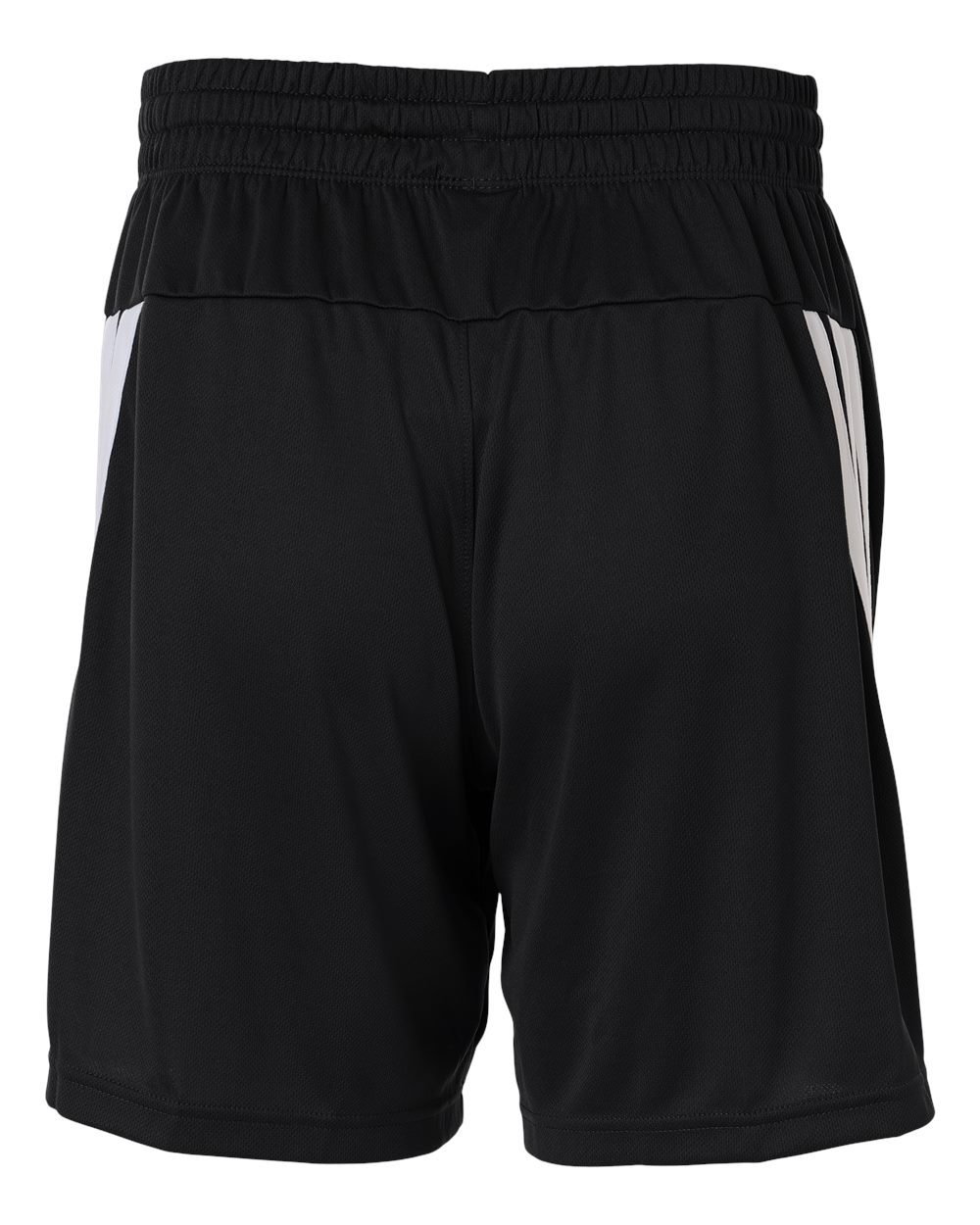 Rear View of Black/ White Men's 3-Stripes 7" Shorts - AT300