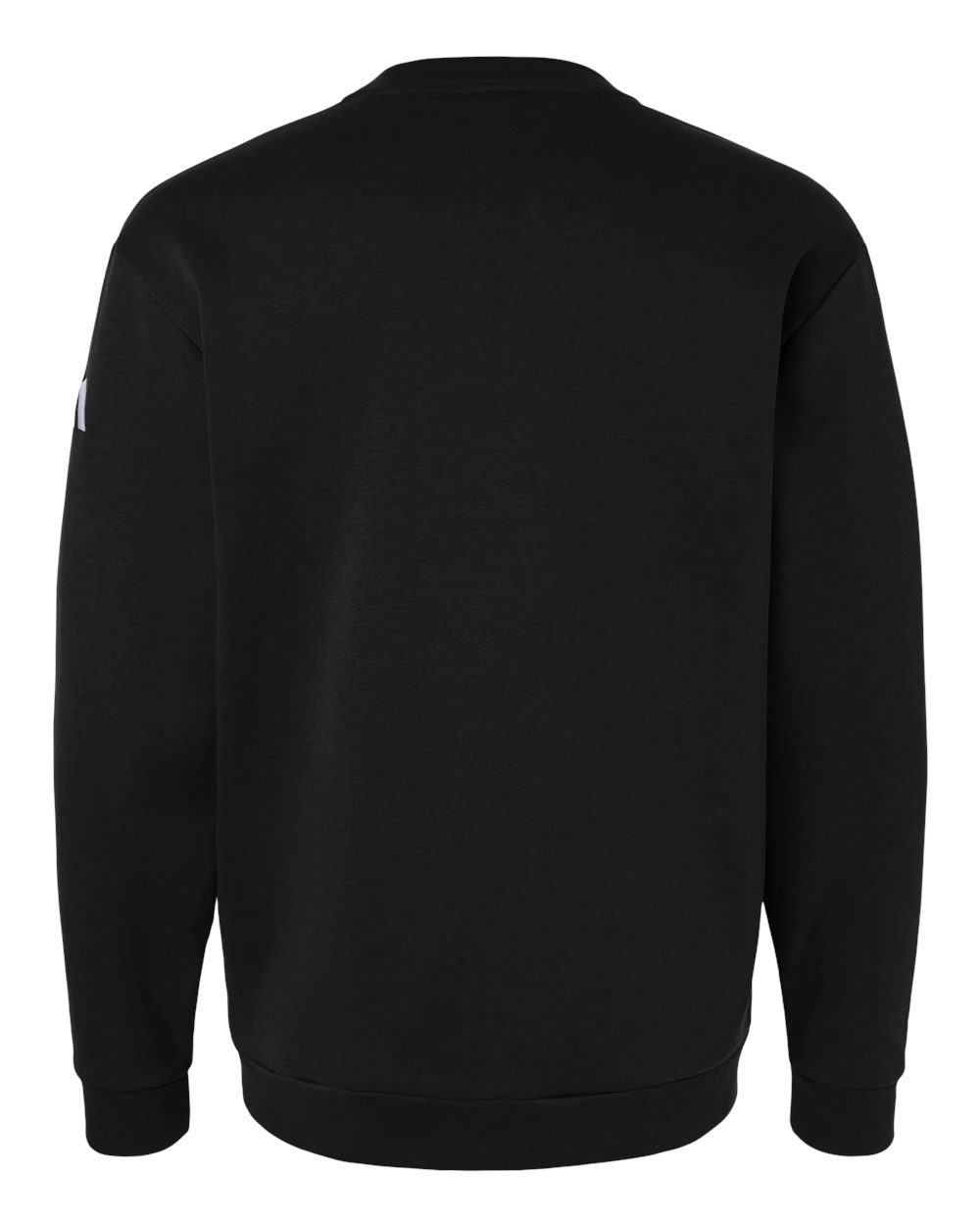 Rear View of Black/ White Men's Fleece Crewneck Sweatshirt - AT200 plain