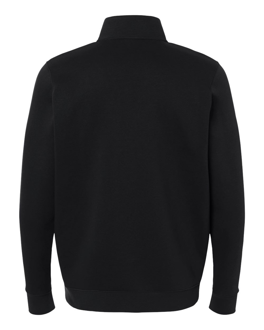 Rear View of Black/ White Men's Icon Fleece Quarter-Zip Pullover - 6012710 plain