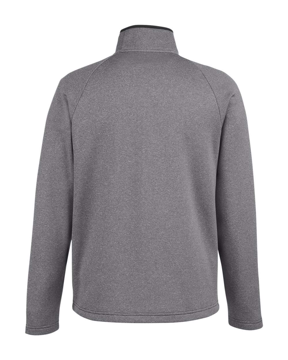 Front View of Black/ White Men's Venture Heathered Stripe Full-Zip - CE72