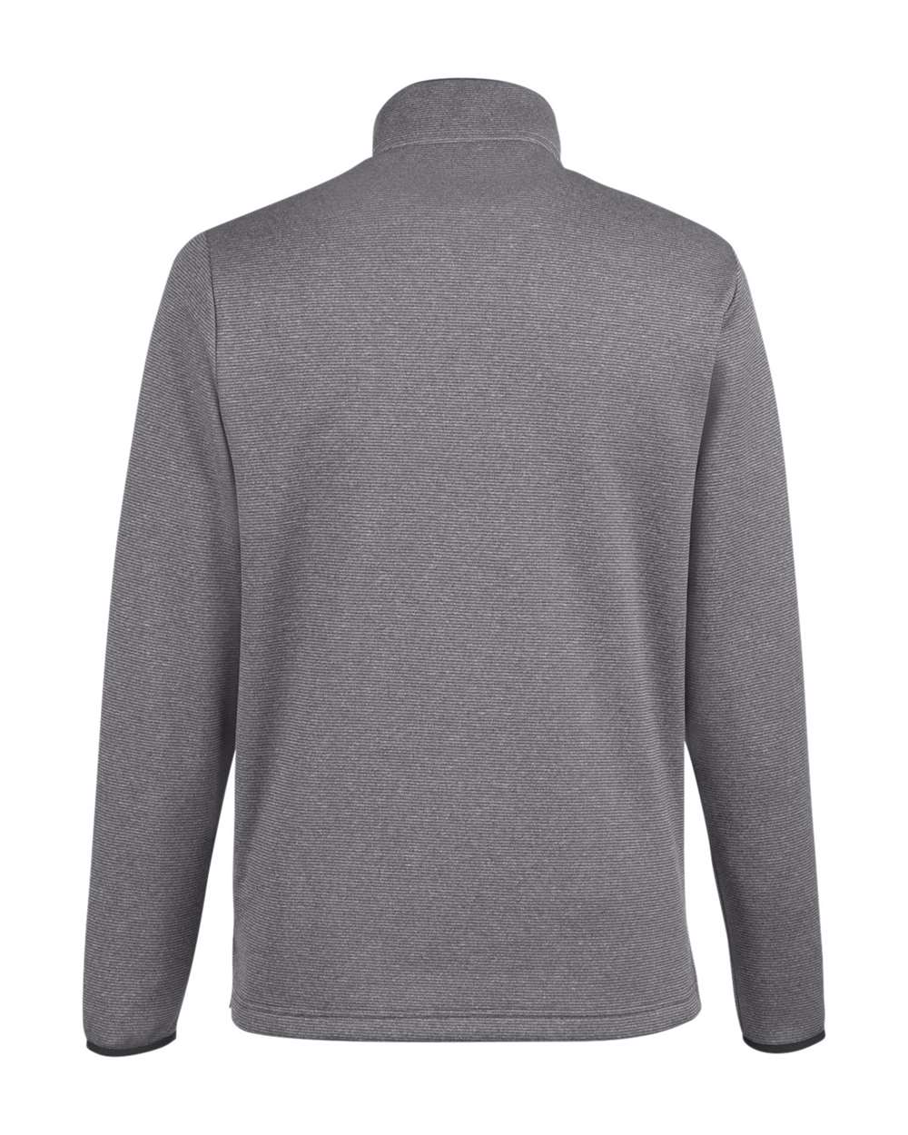Front View of Black/ White Men's Venture Heathered Stripe Quarter-Zip Pullover - CE73