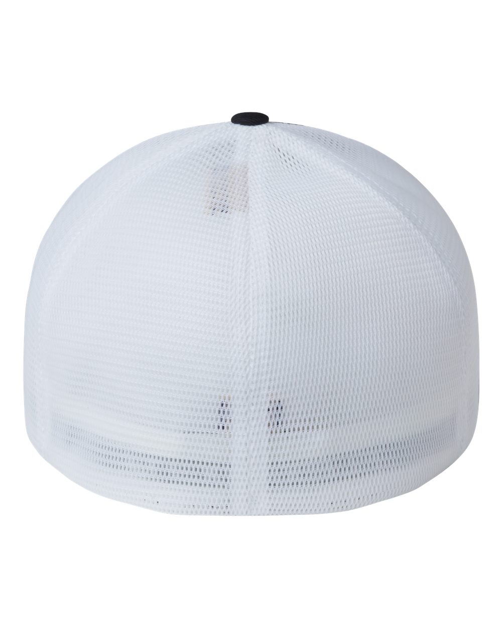 Rear View of Black/ White Unipanel™ Trucker Cap - 5511UP