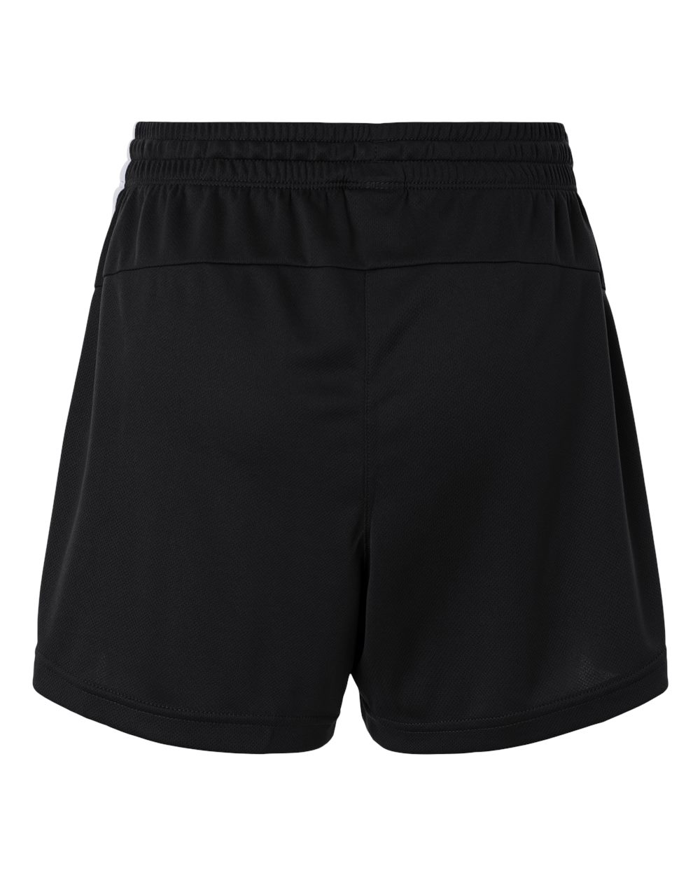 Rear View of Black/ White Women's 3-Stripes 3" Shorts - AT301 plain